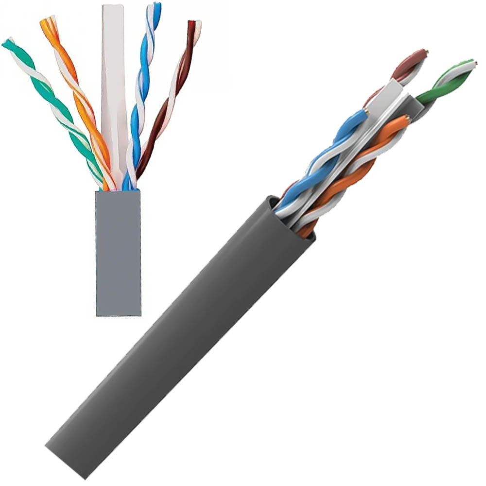 Metro de Cabo de Rede Soho Plus Furukawa CAT6 Categoria 6 - 24AWGX4P ROHS 100% Cobre Cinza